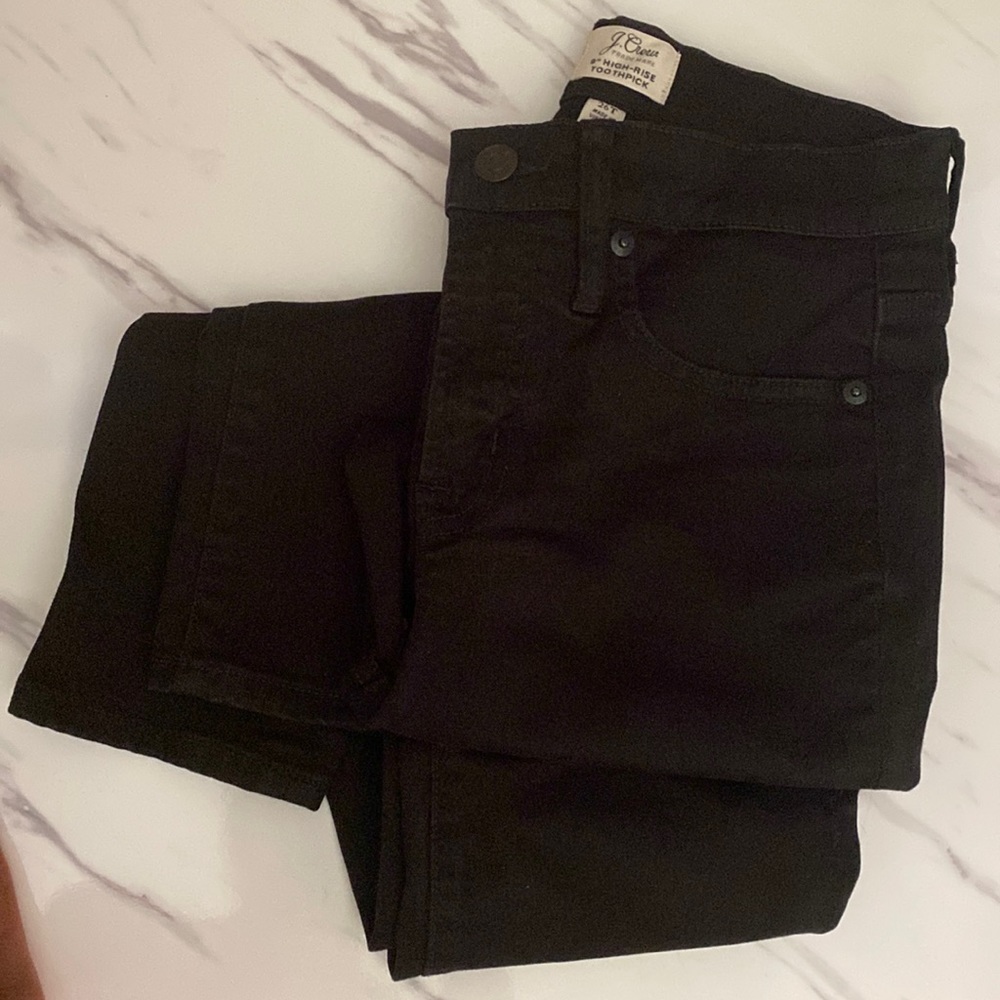 J. Crew 9” High Rise Toothpick Skinny Jean Black Size 26T